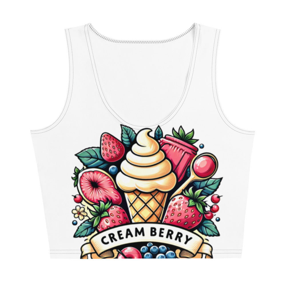 women's CPG "Cream Berry"  Body-hugging Crop Top